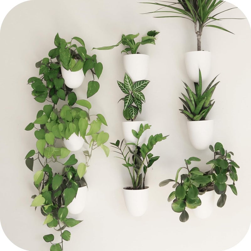 Make Good Store PlantPod Classic - Self-Watering Wall Planters (9, White) - Easy to Water and Install - Lightweight - Design Your Own Vertical Garden - Wall Planters for Indoor Plants - Image 1